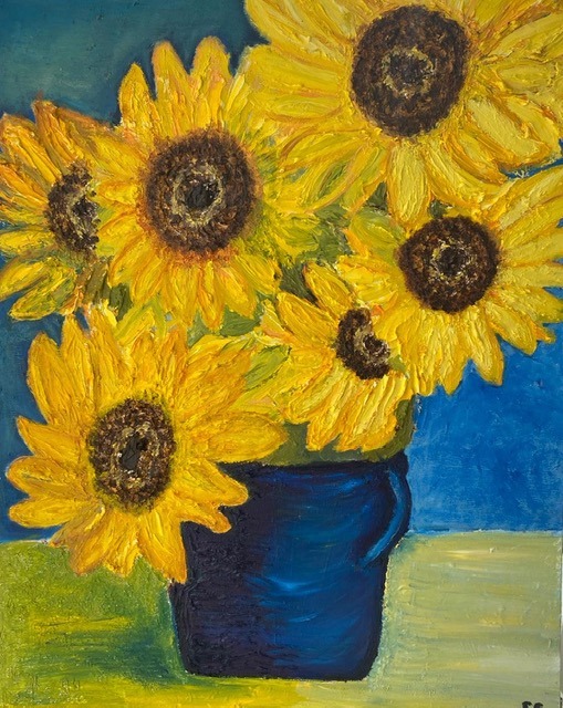 sunflowers in a vase